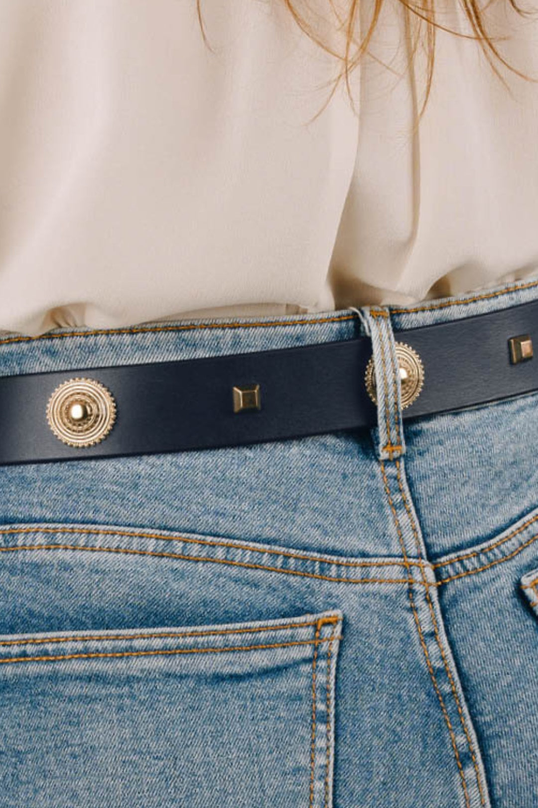 CINTURA STUDS BLU