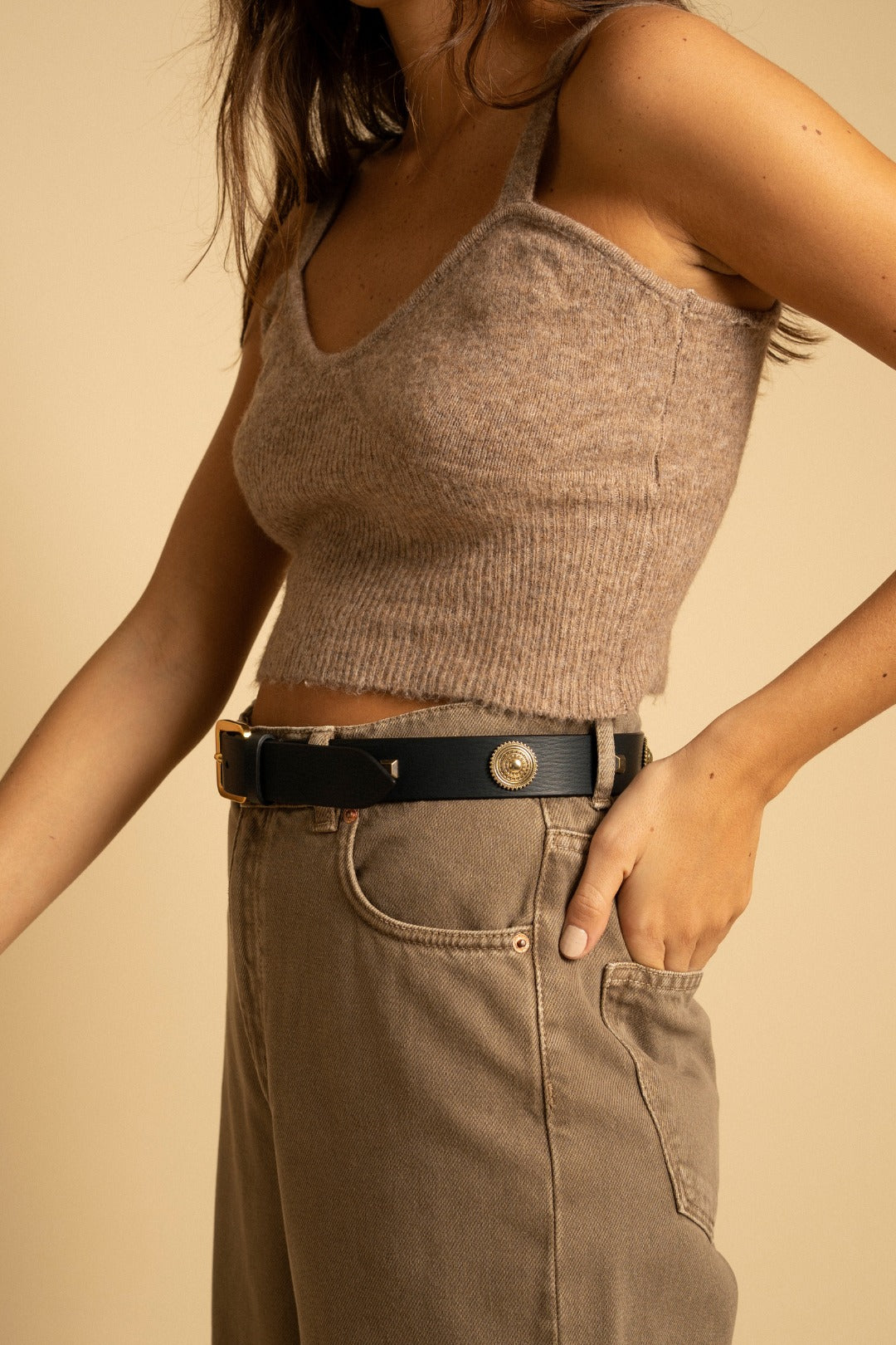 CINTURA STUDS NERA