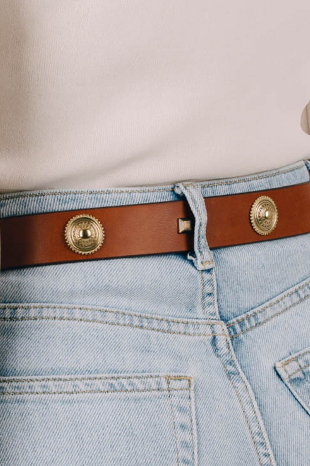 CINTURA STUDS TABACCO