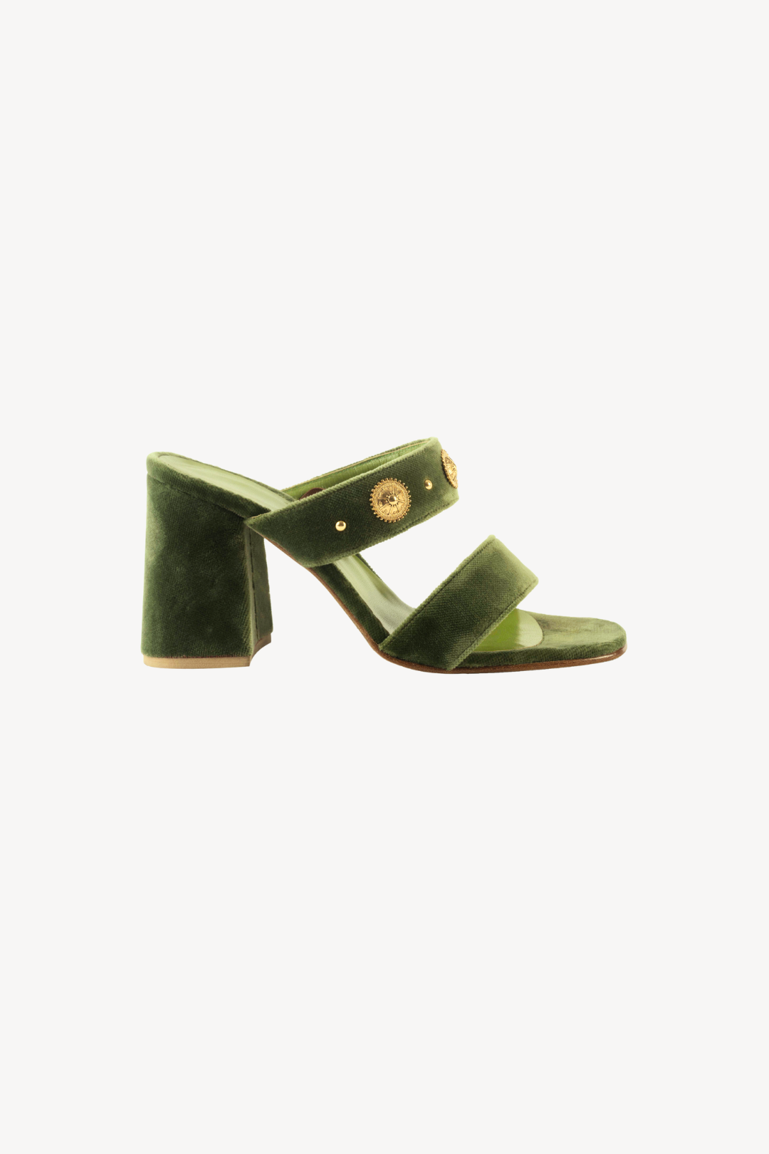 VELVET STUDS TACCO GREEN