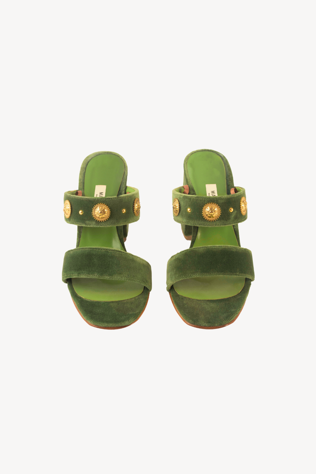 VELVET STUDS TACCO GREEN