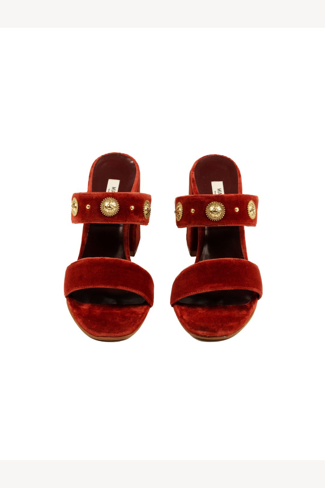 VELVET STUDS TACCO MATTONE