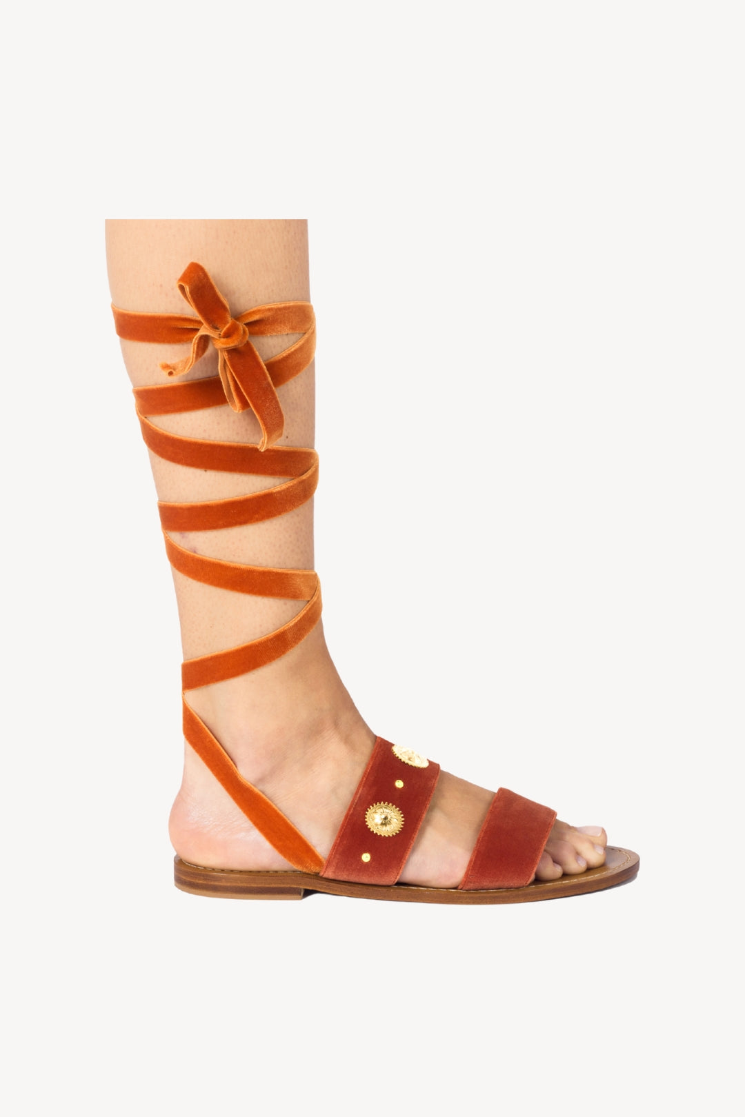 VELVET STUDS ORANGE