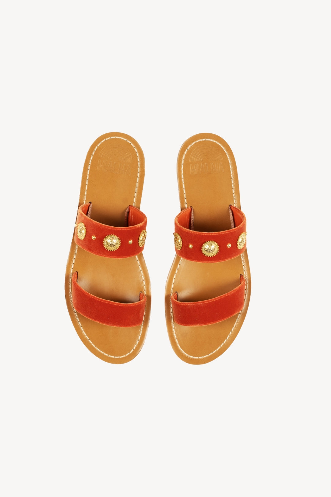 VELVET STUDS ORANGE