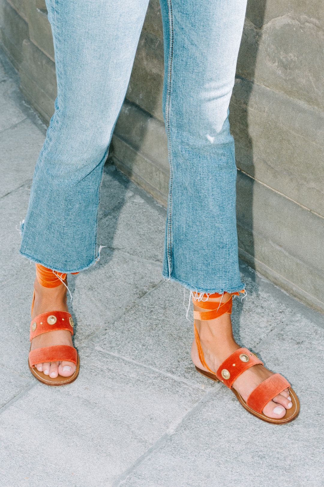 VELVET STUDS ORANGE