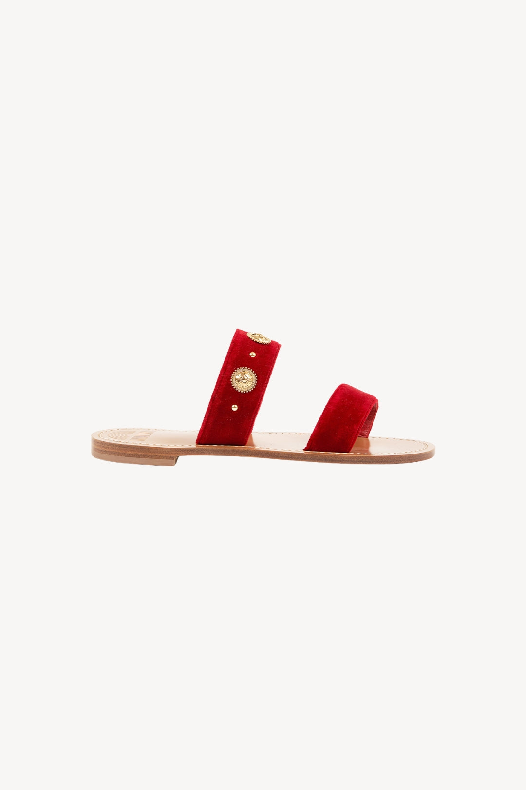 VELVET STUDS ROSSO