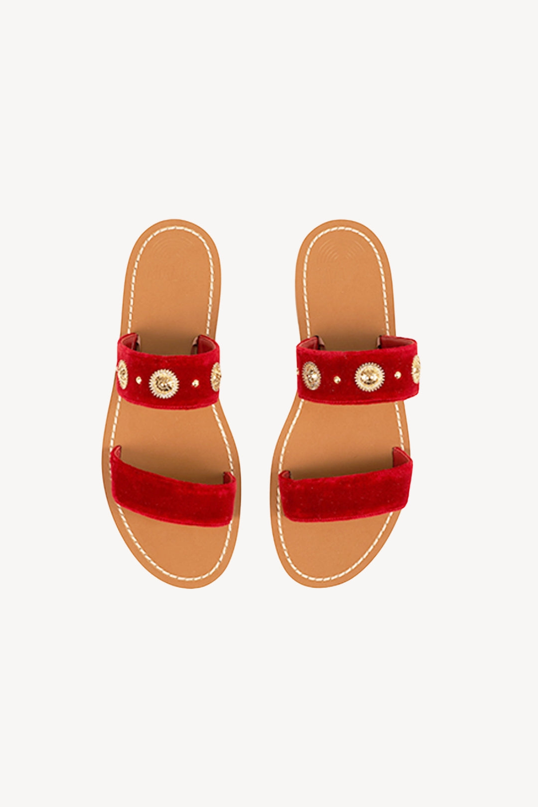 VELVET STUDS ROSSO
